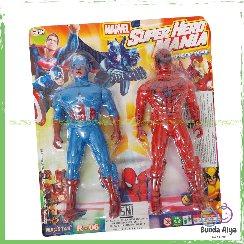 Mainan Anak Laki Super Hero Mania Isi 2 PCS - Robot Marvel Mainan Anak - Marvel Super Hero Toys GT