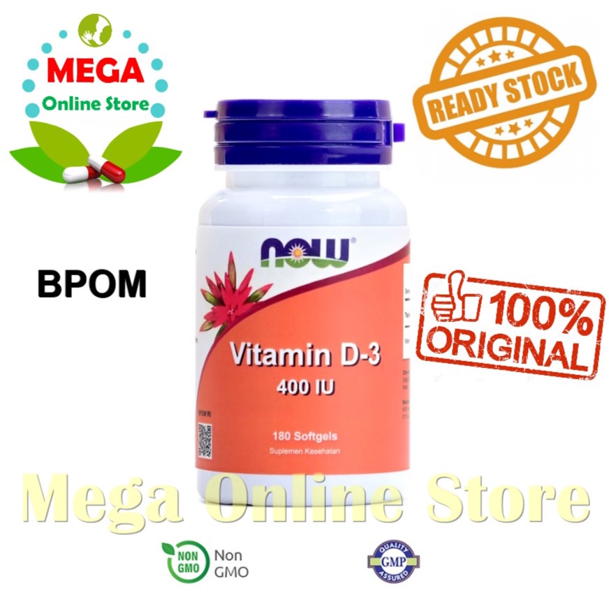 Now Foods Vitamin D3 400IU 180 Softgels