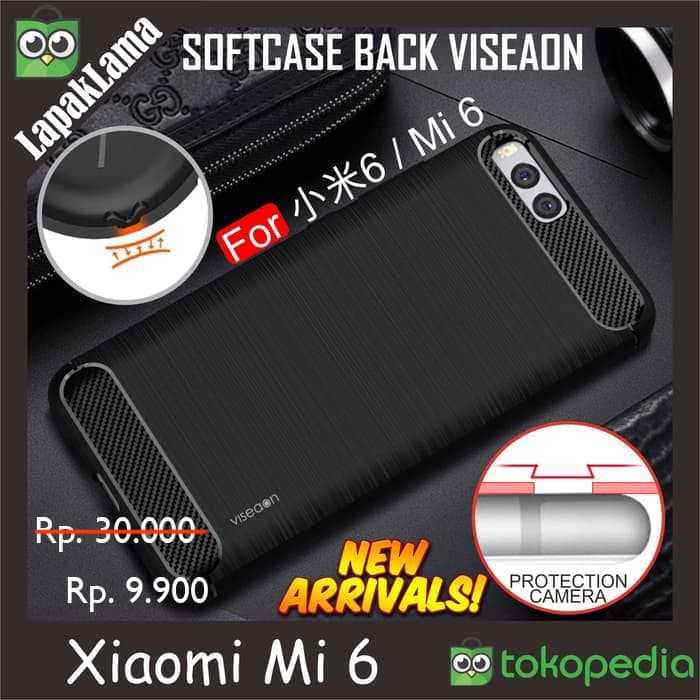 Viseaon TPU Case Xiaomi Mi 6 Softcase Back Carbon Fiber Xiaomi Mi6 - Hitam