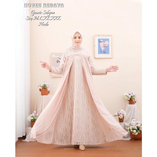 DRESS SABYAN/ DRESS PARTY WANITA / OUTFIT GAMIS BRUKAT MODERN KEKINIAN / BAJU PESTA WANITA /KEBAYA BROKAT