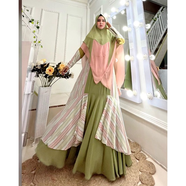 Gamis Set Syari Yodizein Syari Gamis Set Khimar Ceruty Printing Motif Hijab Pet Swarovski Gamis Busu