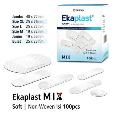 PLESTER EKAPLAST MIX UKURAN ISI 100 PCS . PLESTER HANSAPLAST EKAPLAST