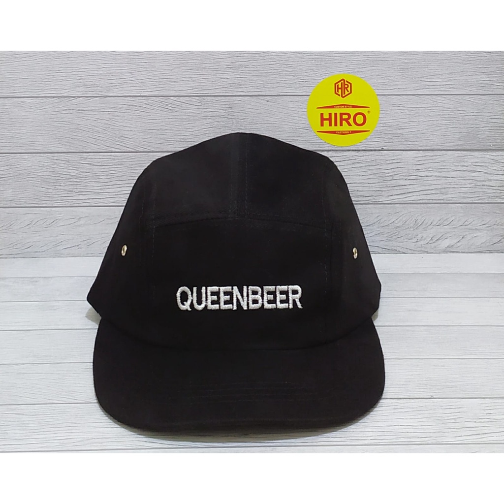 [COD]Topi Distro Pria/Topi Snapback Bordir QUEENBEER Lima Panel New Model/Topi Hip-Hop Keren