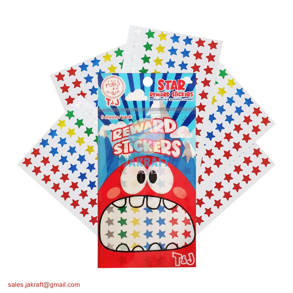  420 Pcs Star Reward  Sticker Stiker  Chart TJ T J Bintang  