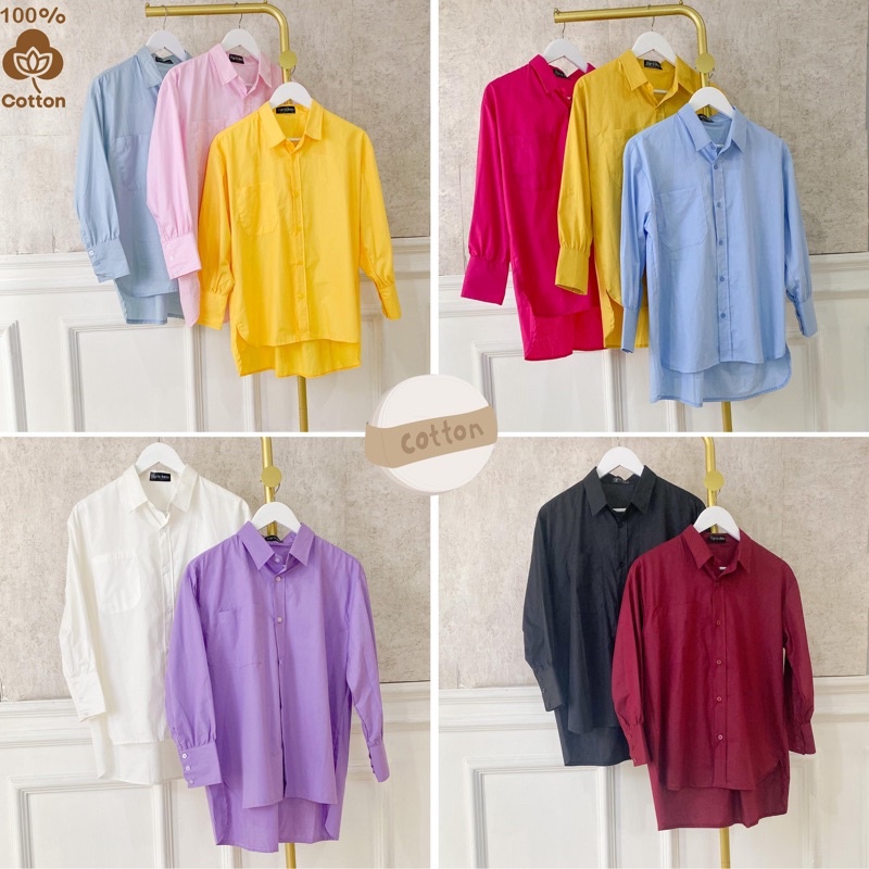 KEMEJA POLOS WANITA KATUN POPLIN 100%