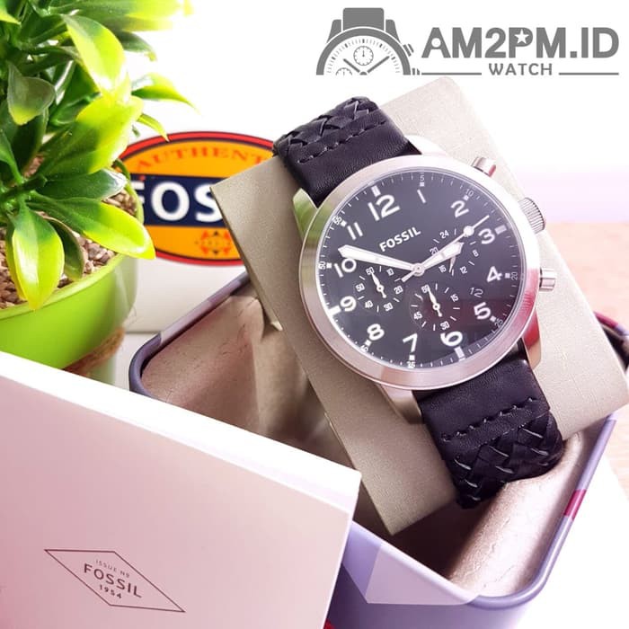 Suplier Jam Tangan Fossil Pilot 54 Chrono Black Leather FS5181 Ori