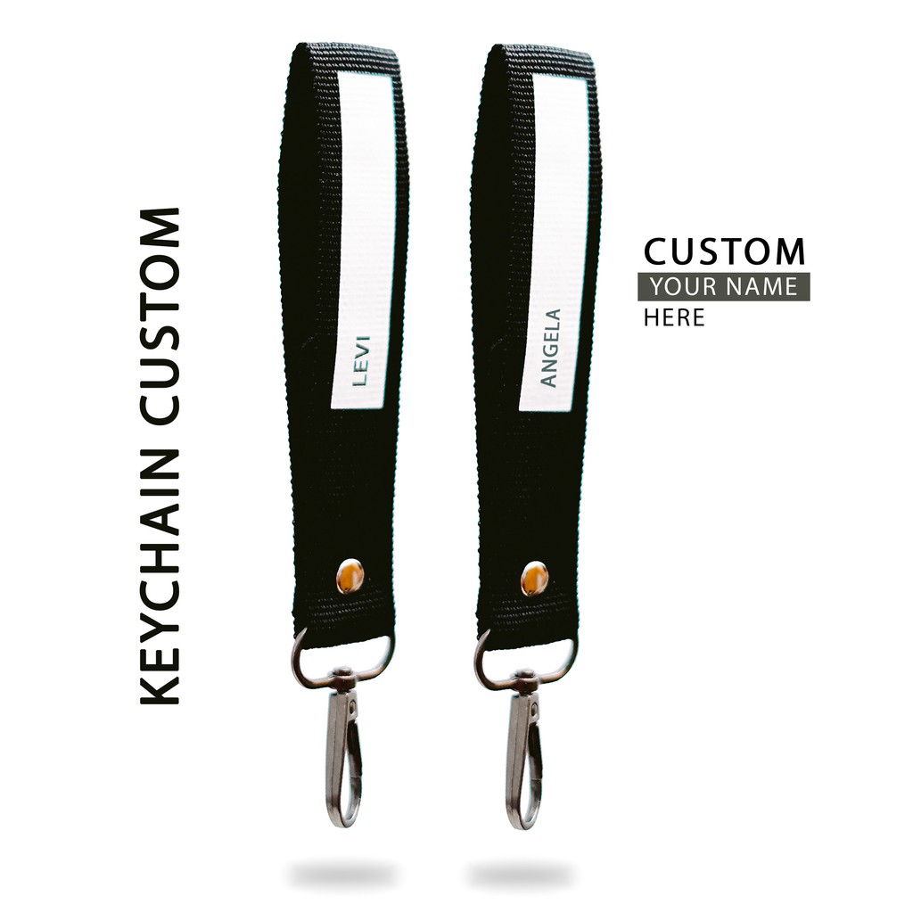 (TERMURAH) KEYCHAIN CUSTOM STRAP / CUSTOM NAMA / GANTUNGAN KUNCI CUSTOM TANPA MINIMAL ORDER