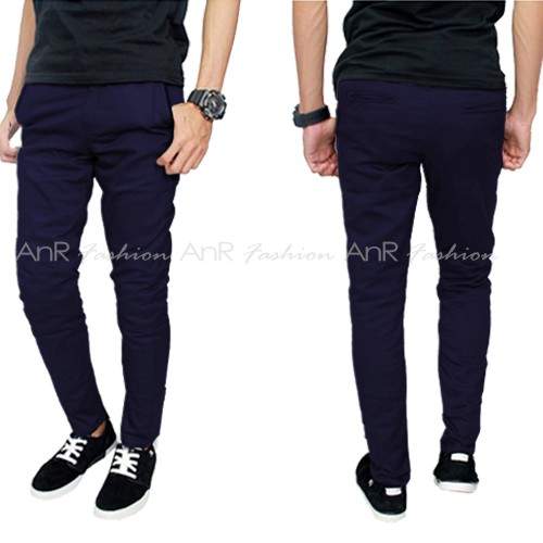 Celana Panjang Chino Pensil Pria - Biru Navy (Blue Navy)