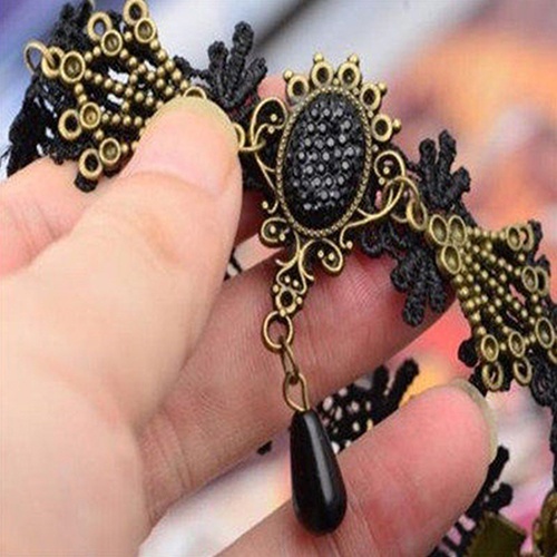 Hlb Gelang Kaki Lace Bunga Gaya Vintage Gothic Untuk Wanita