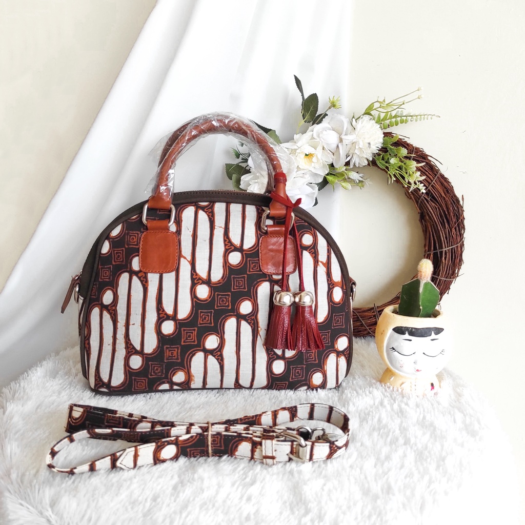 Tas Batik Lurik Mix Kulit Asli Etnik
