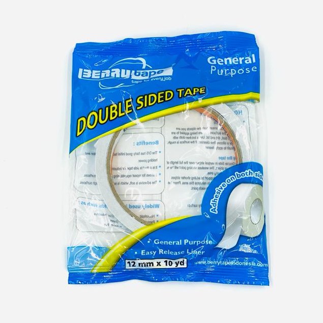 

Isolasi Selotip 2 Sisi Double Side Tape Berry 1/2" Inch 12mm x 10 Yard