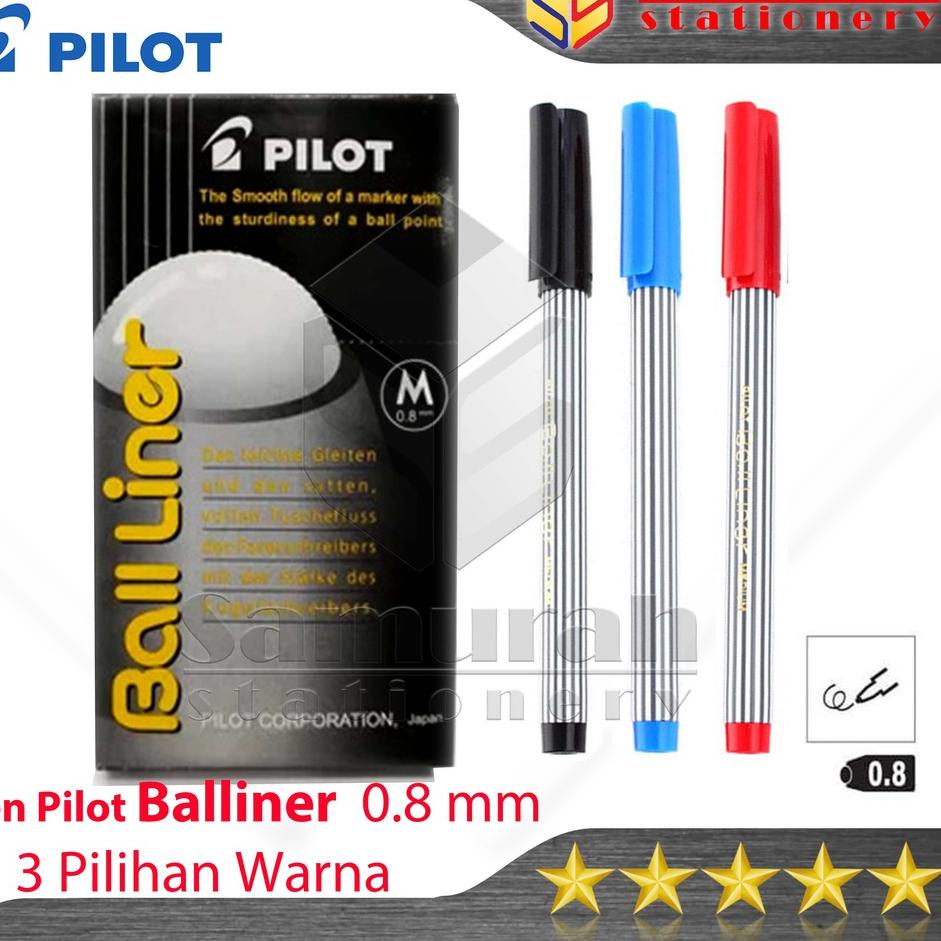 

❁Terbaru✺ Ballpoint Pilot Balliner 0.8 mm / Pulpen Baliner 08 mm / Pen Cabut Tebal Tanda Tangan Hitam - Biru V95