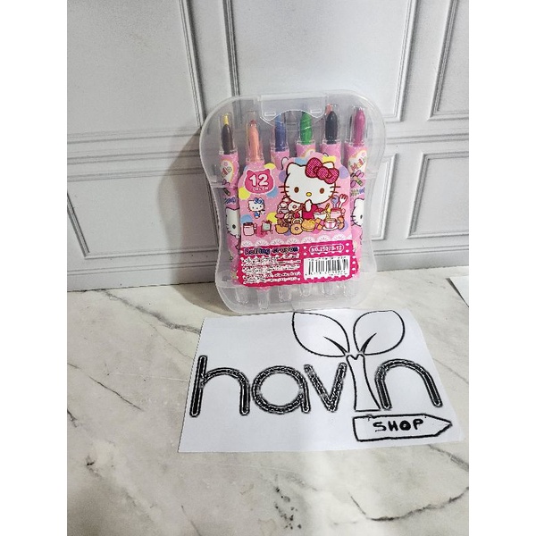 CRAYON PUTAR PENDEK MIKA 12WARNA/KRAYON PUTAR MIKA/ROLLING CRAYON MIKA-Cr PUT MIKA HELOKITY