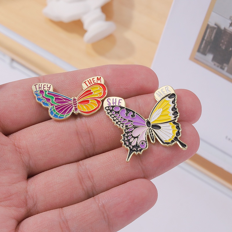 Bros Pin Model Butterfly Warna-Warni Untuk Aksesoris Pakaian