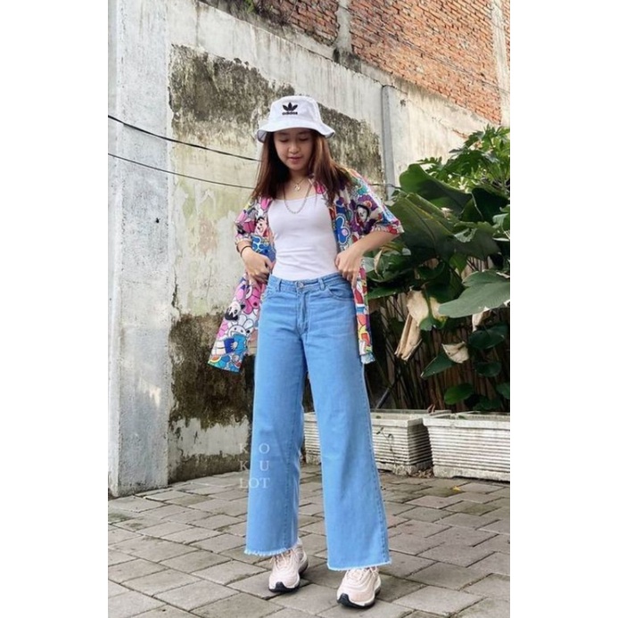 Celana Kulot jeans wanita HIGHT WAIST Premium SIZE 27-30 | Celana jean fashion | Kulot jeans cewek