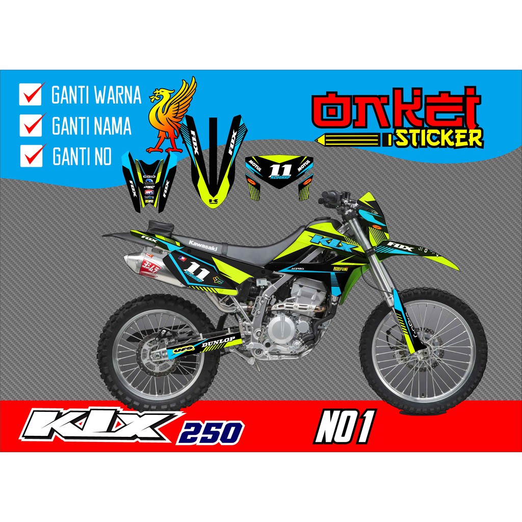 DECAL STICKER KLX 250 DAN DTRACKER 250.