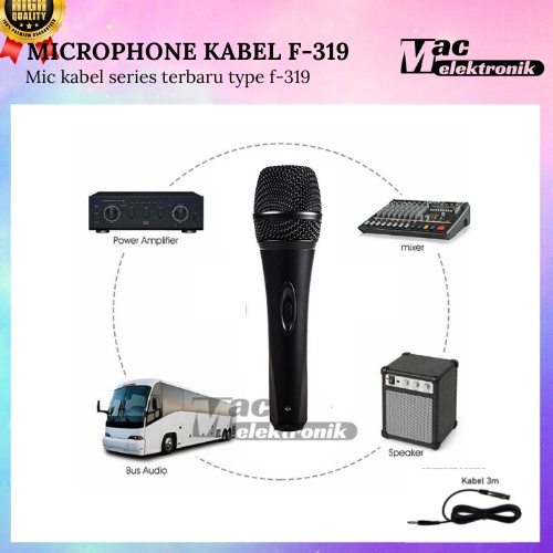 MICROPHONE KARAOKE KABEL JACK 6,5MM DYNAMIC Mic Kabel  Karaoke Kabel Suara Jernih bergaransi