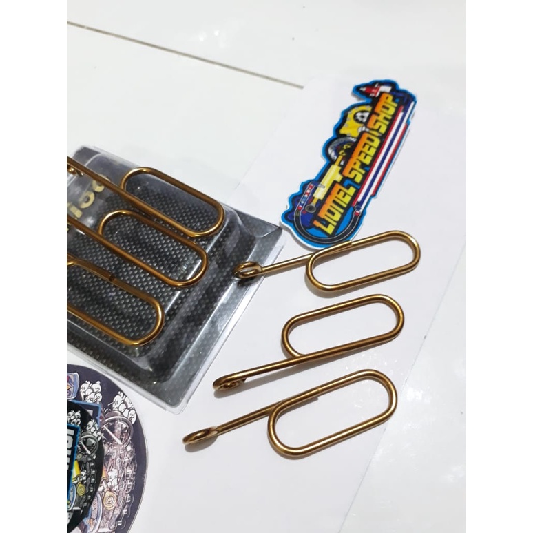 Kleman selang rem depan motor universal klem kawat selang rem clem selang rem cleman kawat gold