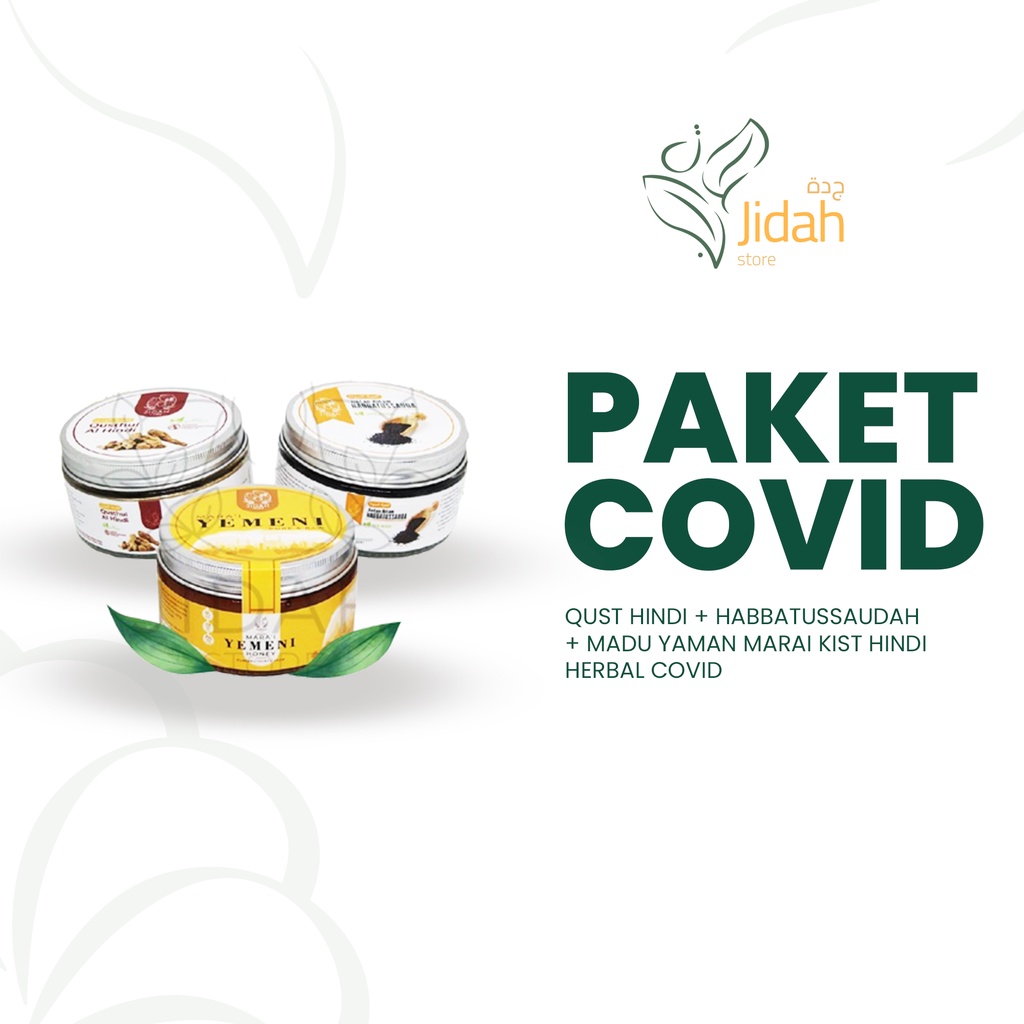 Paket Covid-19 ISOMAN Qust Hindi + Habbatussaudah + Madu Yaman Marai kist hindi herbal covid