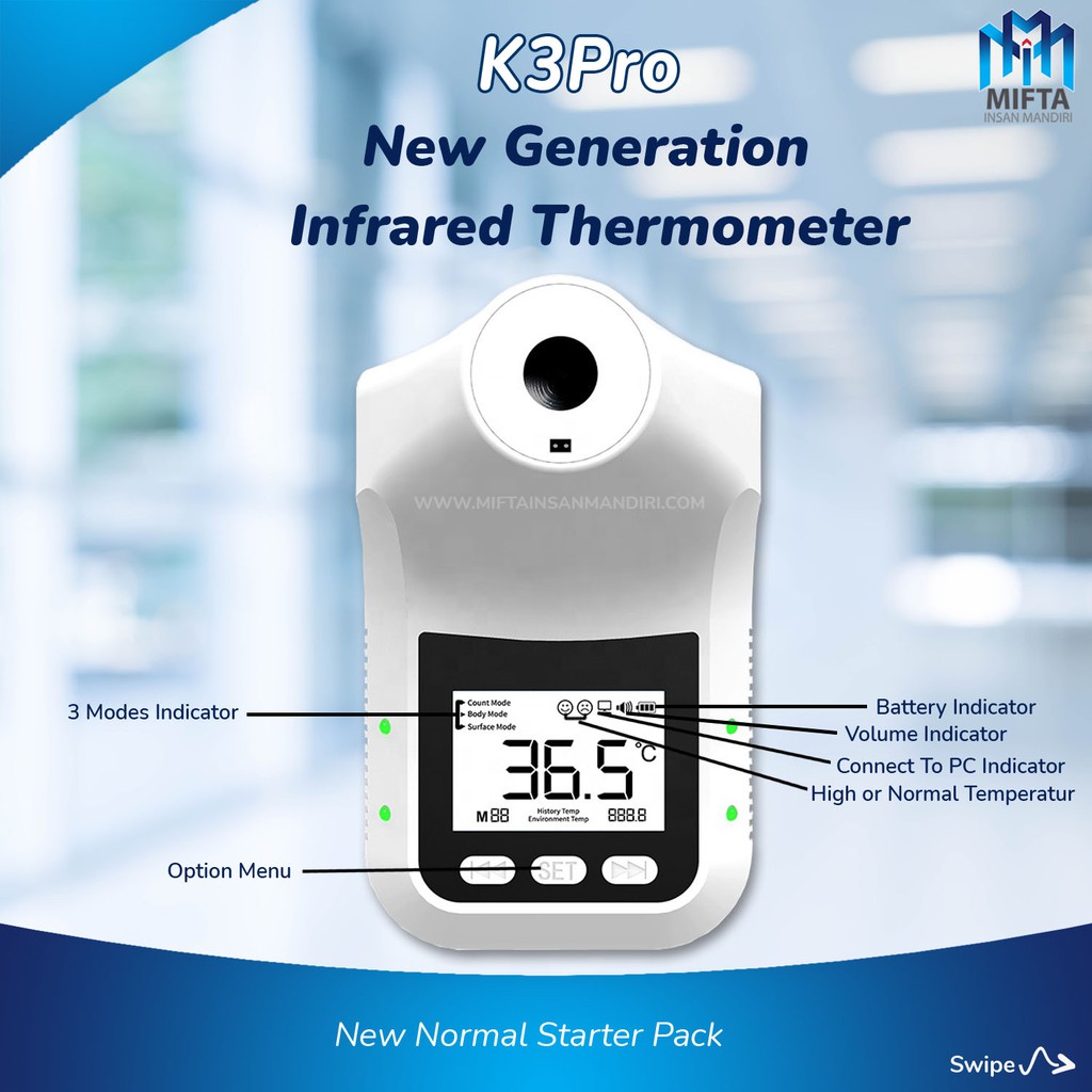 K3 PRO TERMOMETER / THERMOMETER INFRARED / TERMOMETER DIGITAL / K3 PRO / TERMOMETER INFRARED