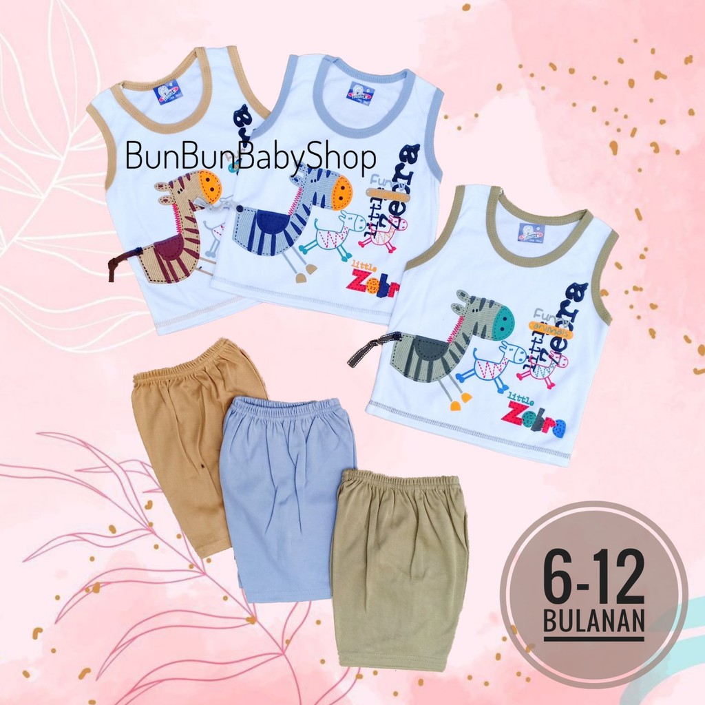 Setelan Bayi Laki Laki 6 bulan -1 tahun Stelan Baju Pakaian Baby Perempuan Murah Anak Bunbunbabyshop