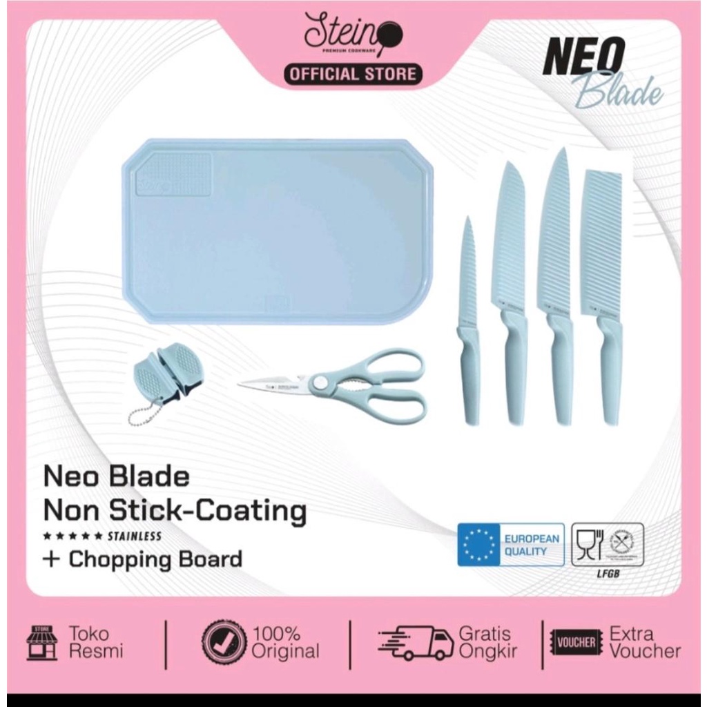 STEIN STEINCOOKWARE NEO BLADE KNIF SET 7 IN1 PISAU SET  STEIN TERBARU