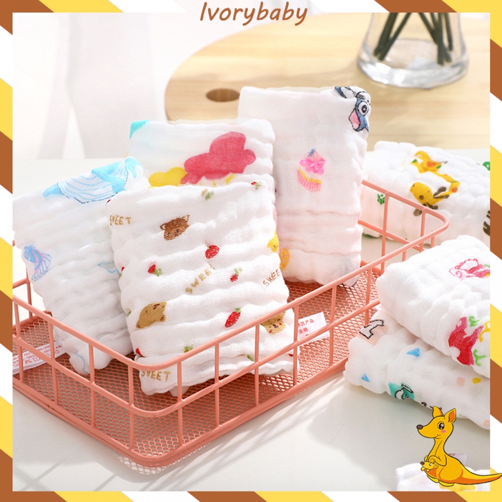 Ivorybaby Multifungsi sapu tangan bayi enam lapis kain kasa sleber air liur bayi