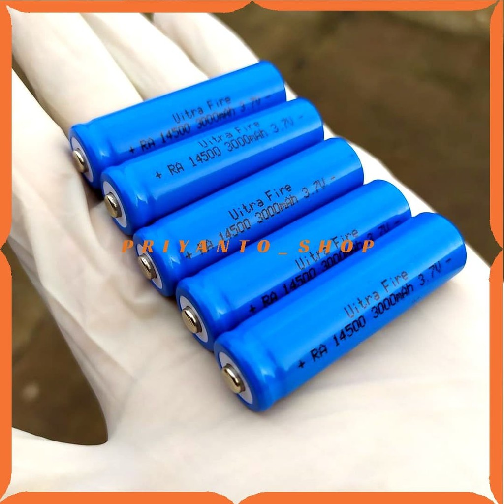 BATERAI BATERAY  AA 3000mAh 3.7V BATREI RA 14500 CAS BATTERY CAS ISI ULANG