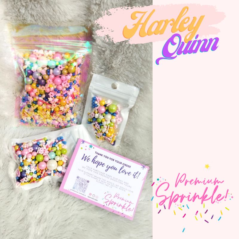 

Sprinkle dekorasi kue topping cake cookies hiasan ulang tahun Harley Quinn