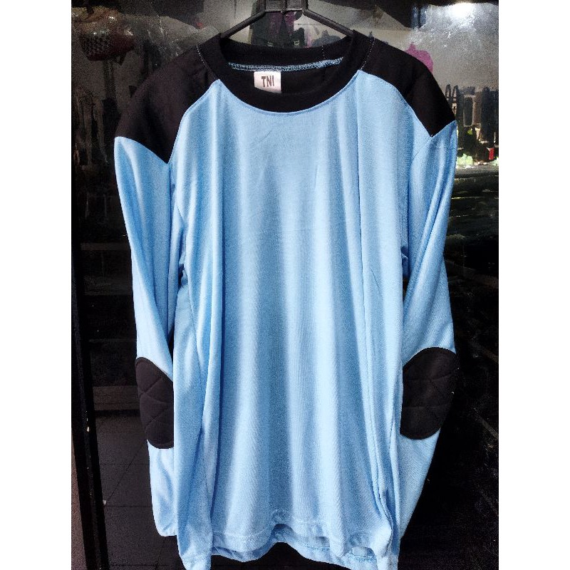 KAOS LENGAN PANJANG BIRU LAUT KOMBINASI HITAM