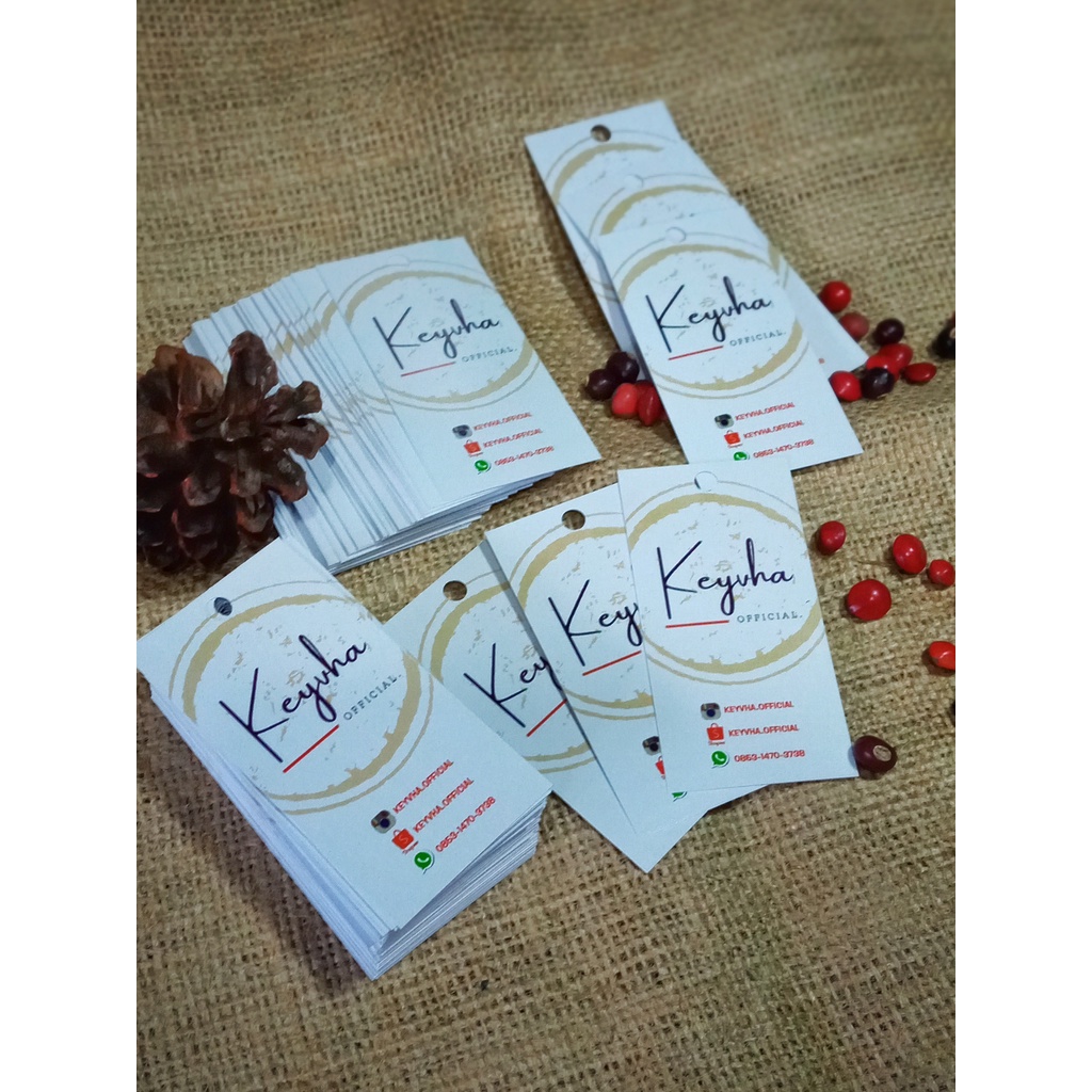 

Hang Tag Baju Custom (FREE DESIGN) 1 Sisi - Label Baju - Cetak Hangtag Baju - Label Merek - Hang Tag