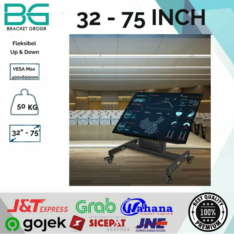 BRACKET STAND TV /BRACKET TV STAND/STAND TV/STANDING TV  UTK DI PANGGUNG DAN MEETING ROOM 32-75 INCH