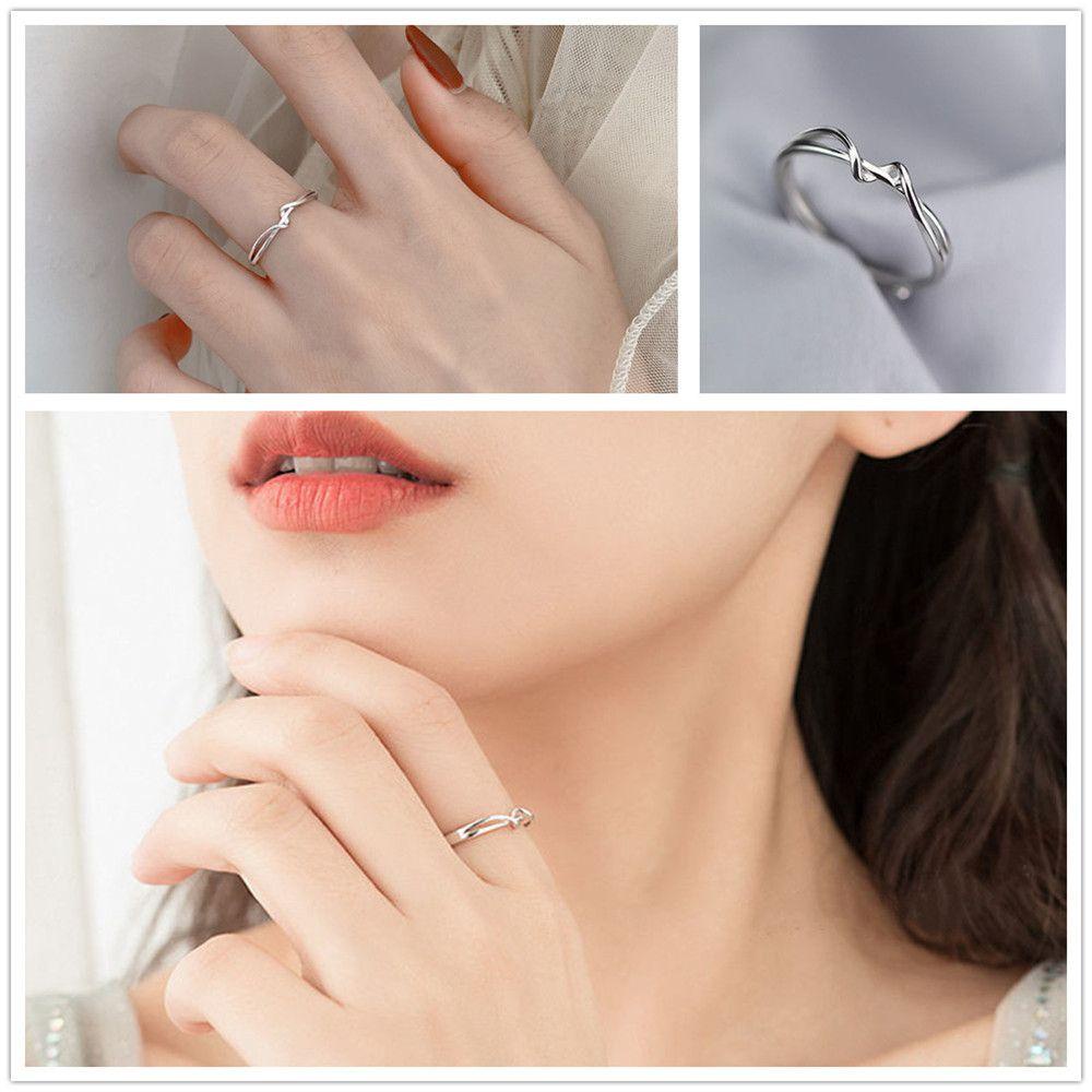 Lily Line Rings Hadiah Wanita Alloy Simple