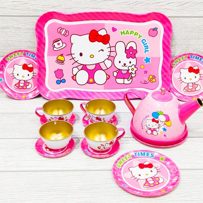 Mainan Anak Set Simulasi Minum Teh ~ Teko/Cangkir/Piring/Nampan Lky1