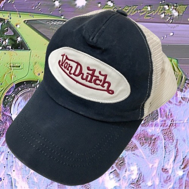 topi y2k navy von dutch