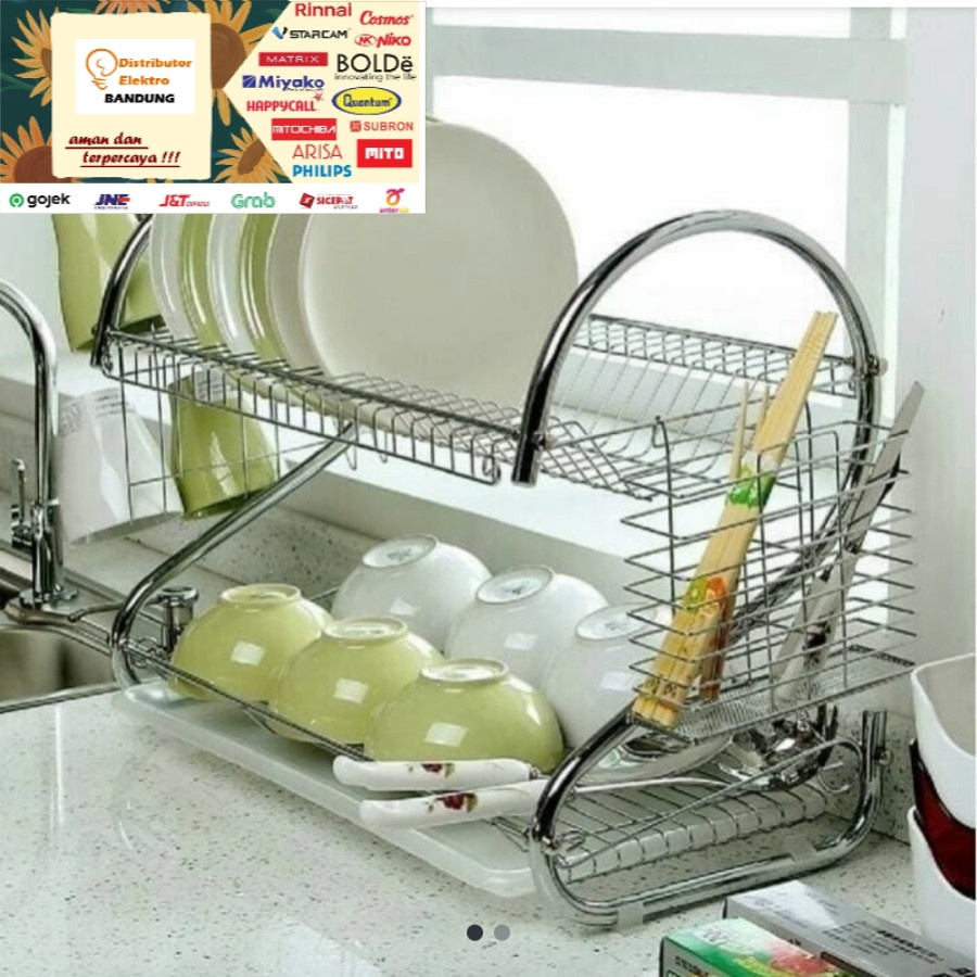 Rak Piring Sinda Susun 2Layer Dish Drainer stainless new brand