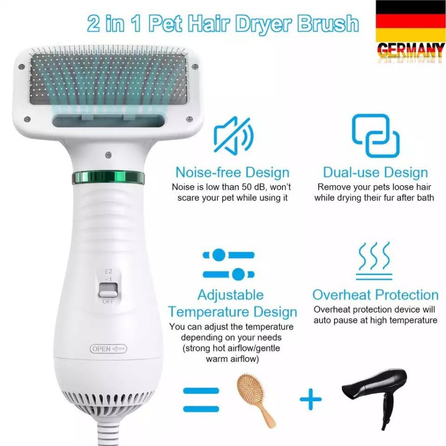 SISIR KUCING ANJING PLUS BLOWER - PET DRYER BRUSH 2in1 GROOMING HEWAN