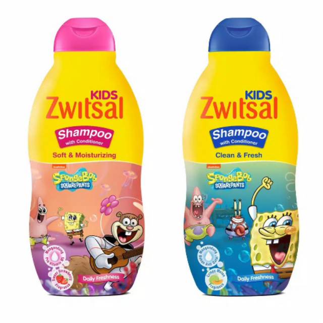 (GROSIR) Zwitsal kids shampoo with cond 180ml pink/blue/green