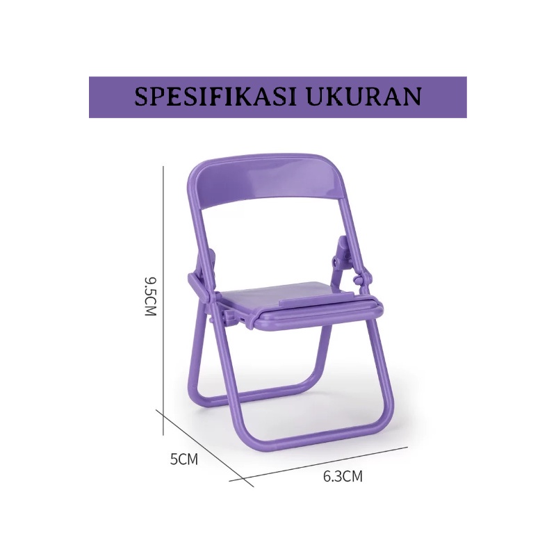 [XOQ] FOLDING CHAIR STAND HOLDER MACARON / HOLDER HP MODEL KURSI BISA DI LIPAT