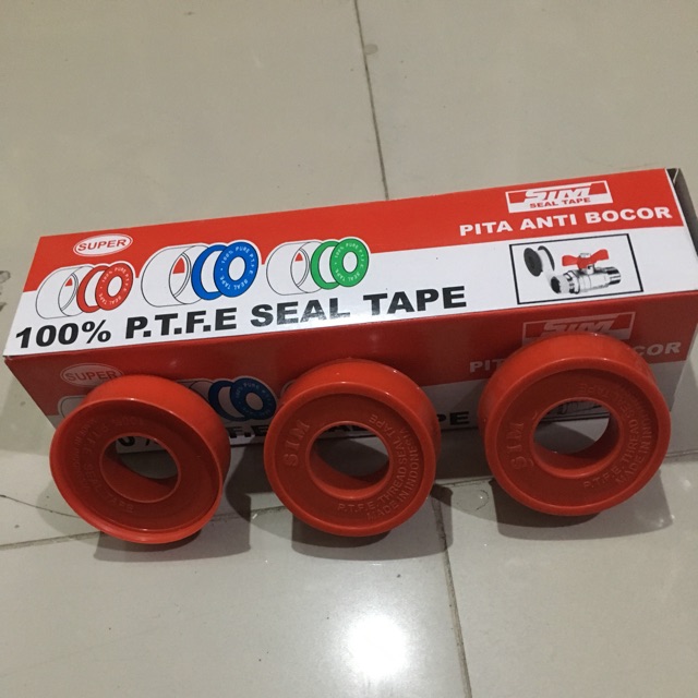 Seal tape SIM P.T.F.E / Isolasi pipa / 10 meter full