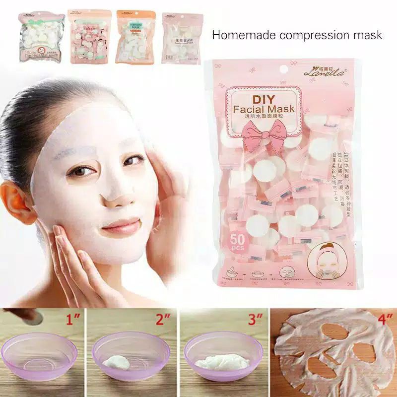Compressed Mask Sheet Mask - Masker Wajah Kompress bentuk Tablet - Masker Kertas