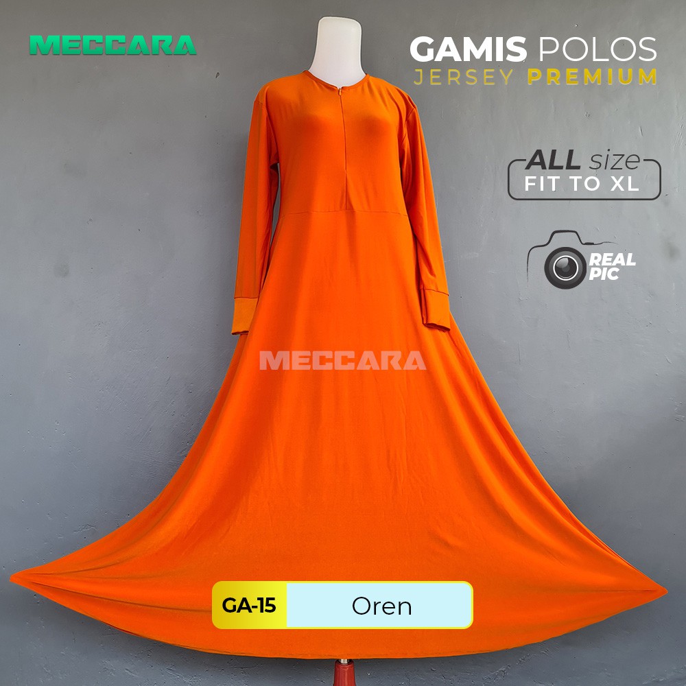 Gamis Polos Bahan Jersey Premium - Gamis Polos Oren