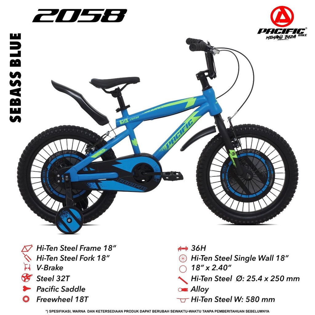 SEPEDA ANAK COWOK BMX 18" PACIFIC 2058 BAN 2.40