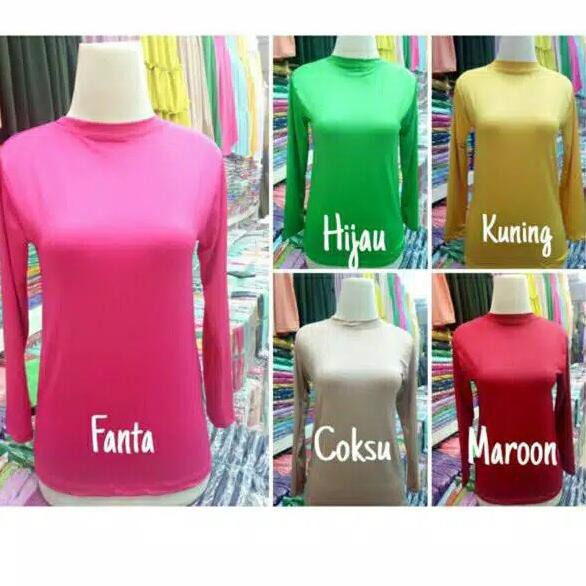 Telah Hadir Manset Kaos/Dalaman Gamis /Kaos Polos Wanita All Size Bahan Tebal (COD)