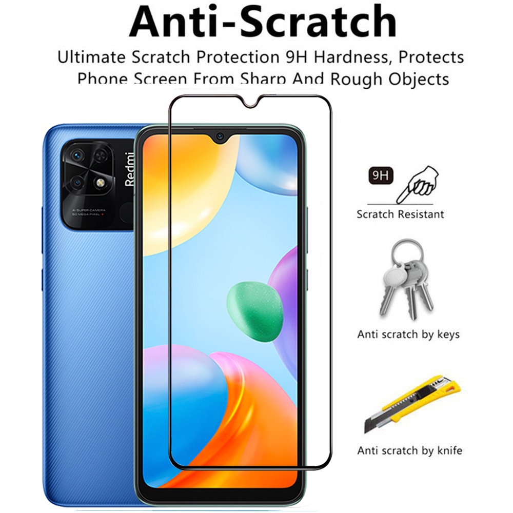 3in1 Tempered Glass Pelindung Layar Untuk Redmi 10C Note 11 Pro Note 10 Pro 9T 9A 9C Note 9 Note 8 Note 7 Poco M3 X3 NFC X3 Pro