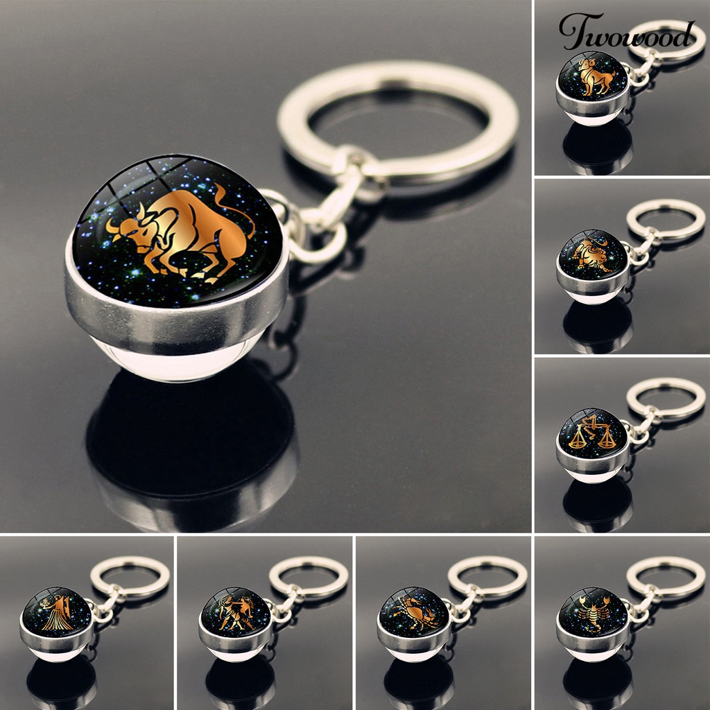 Twowood Gantungan Kunci Mobil / Tas Ransel Wanita Desain Horoskop