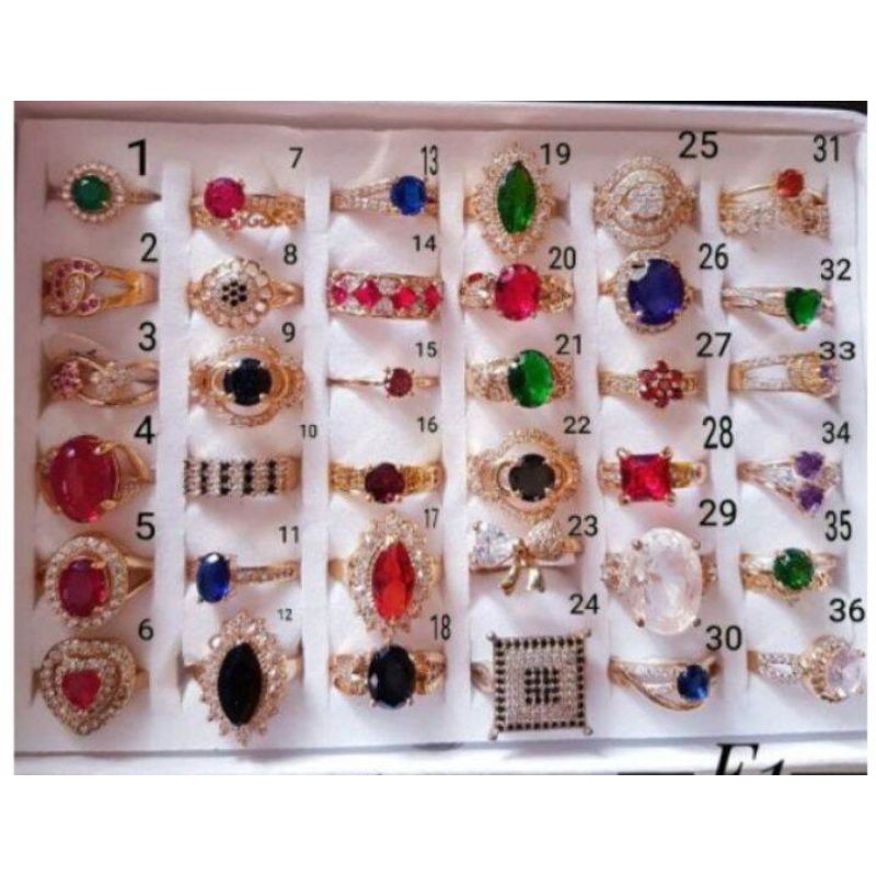 obral cincin mata warna warni random anti karat 24k