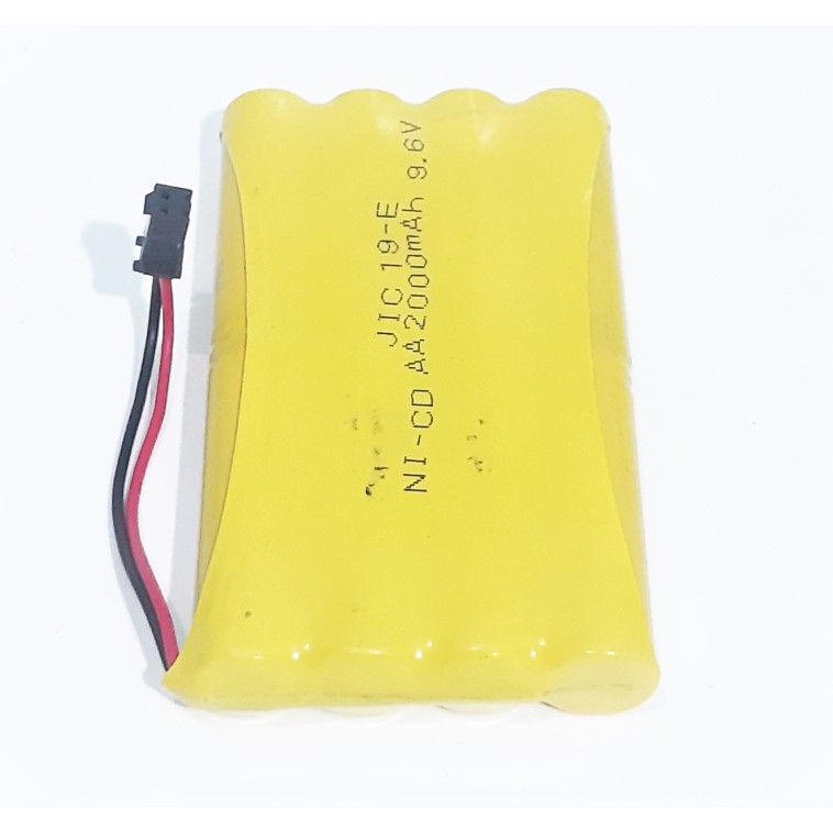 Baterai RC/Baterai Mobil Remot 8x AA Ni-Cd 9.6V - 2000mAh Socket Hitam