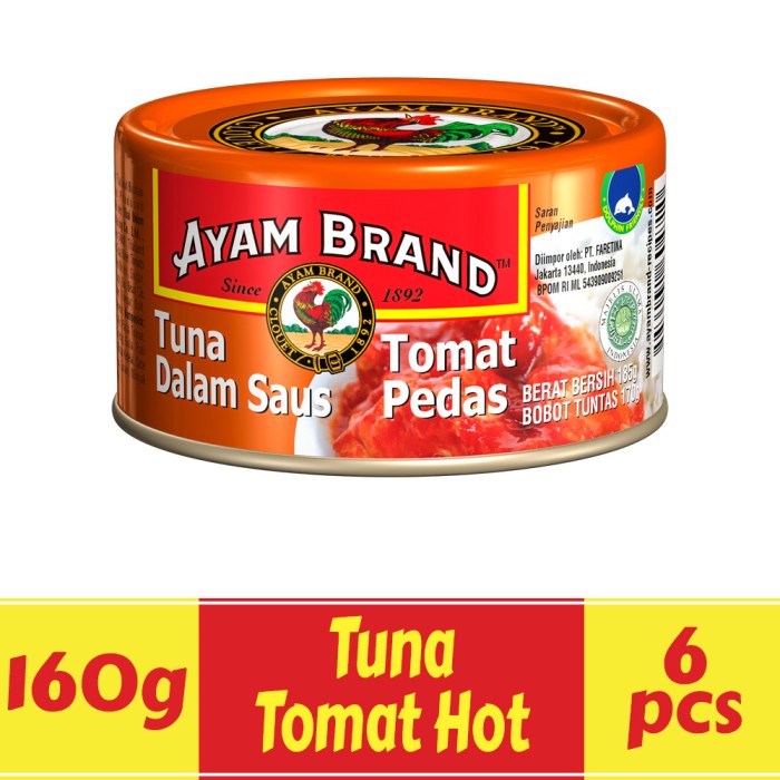 

f0fjhubfe00 Ikan Tuna Kaleng Paket 6 Pcs Tomat Pedas Ayam Brand 160Gr DsGk
