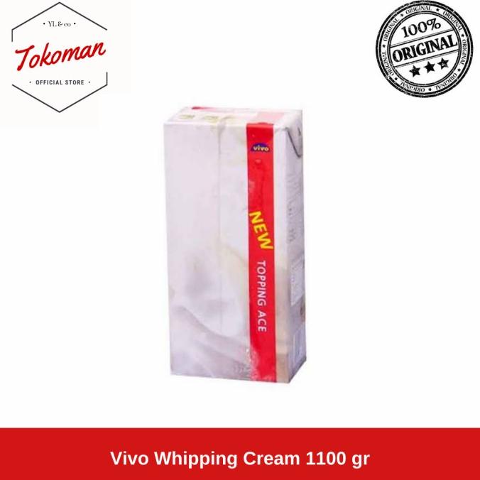 

(BISA COD) (GRAB/GOJEK) Vivo Topping Whipping Cream 1.1 kg / 1100 gr - 1 KARTON